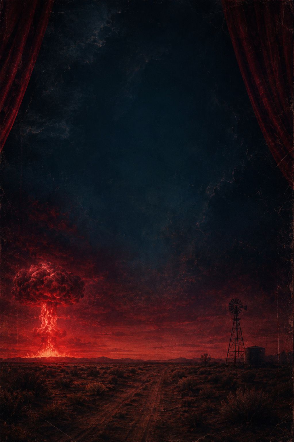 A red nuclear cloud over the Australian desert